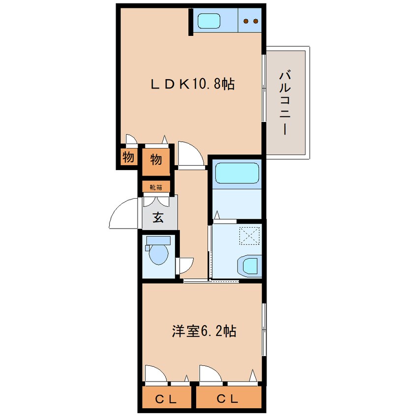 間取図 近鉄橿原線/近鉄郡山駅 徒歩11分 2階 築17年