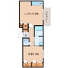近鉄橿原線/近鉄郡山駅 徒歩11分 2階 築17年 1LDKの間取り