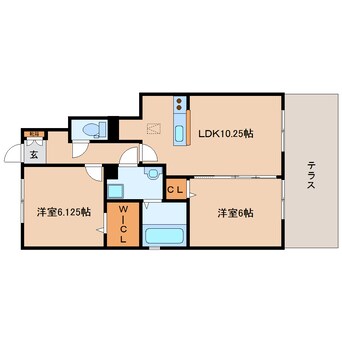 間取図 近鉄橿原線/九条駅 徒歩8分 1階 築14年