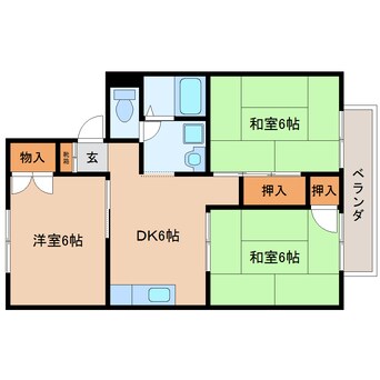 間取図 近鉄橿原線/九条駅 徒歩20分 1階 築35年