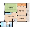 近鉄橿原線/平端駅 徒歩10分 2階 築53年 3DKの間取り