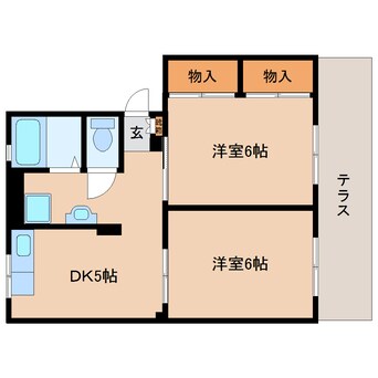 間取図 大和路線・関西本線/郡山駅 徒歩9分 1階 築31年