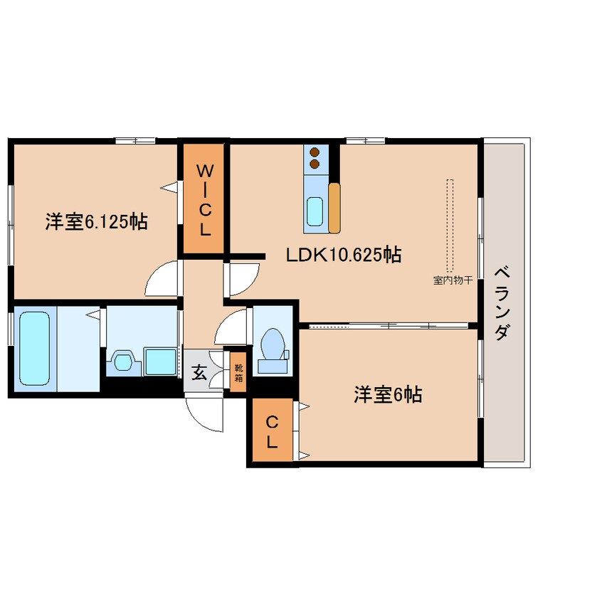 間取図 近鉄橿原線/九条駅 徒歩8分 3階 築13年