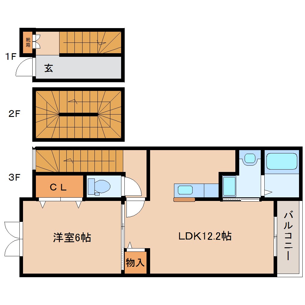 間取り図 大和路線・関西本線/大和小泉駅 徒歩3分 3階 築14年