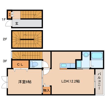 間取図 大和路線・関西本線/大和小泉駅 徒歩3分 3階 築14年