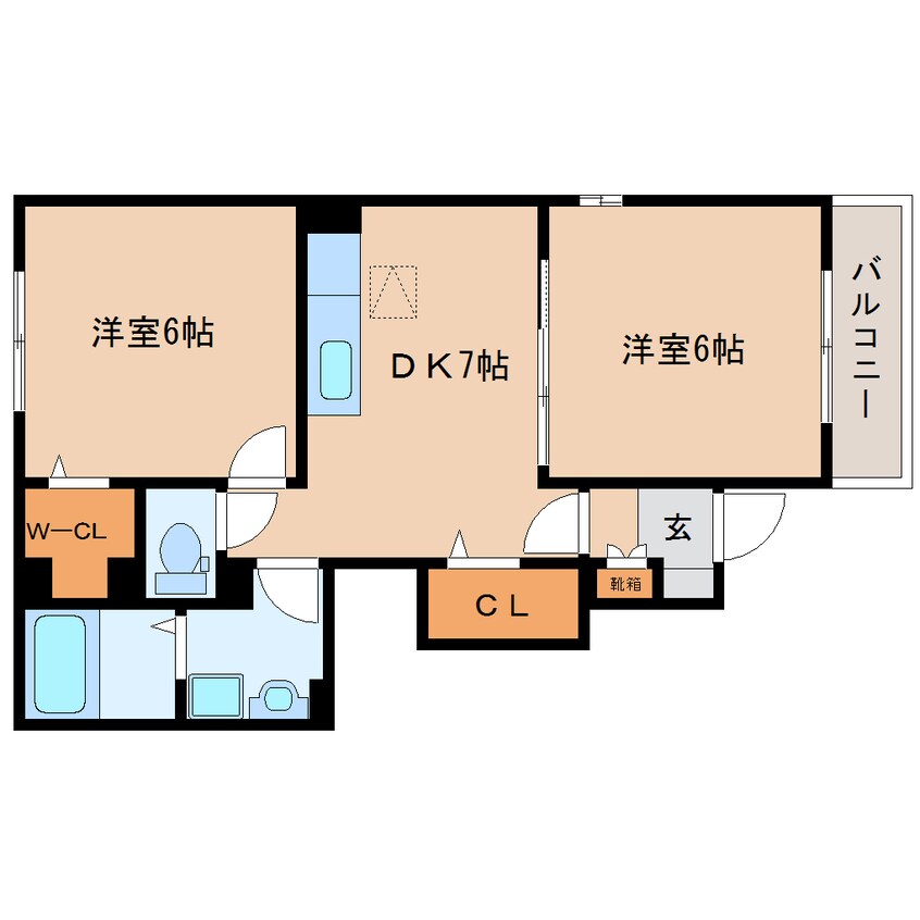 間取図 近鉄橿原線/九条駅 徒歩15分 1階 築13年