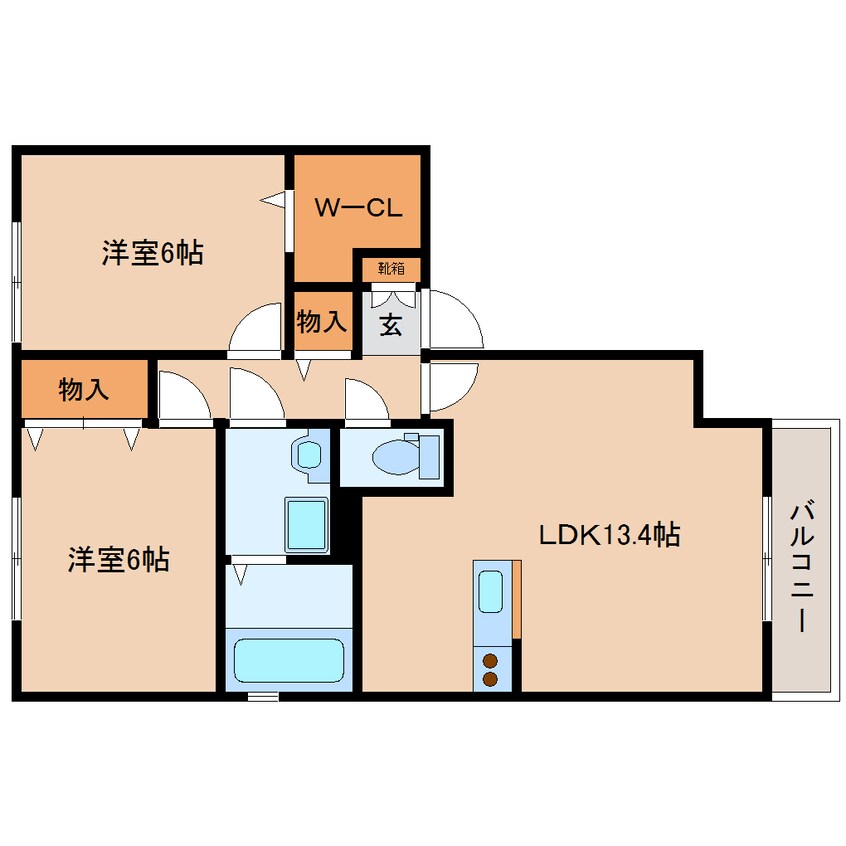 間取図 近鉄橿原線/近鉄郡山駅 徒歩17分 2階 築13年