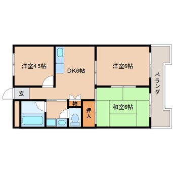 間取図 大和路線・関西本線/大和小泉駅 徒歩11分 3階 築37年