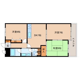 間取図 大和路線・関西本線/大和小泉駅 徒歩9分 5階 築30年