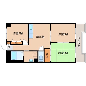 間取図 大和路線・関西本線/大和小泉駅 徒歩11分 5階 築36年