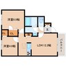 近鉄橿原線/近鉄郡山駅 徒歩8分 1階 築12年 2LDKの間取り