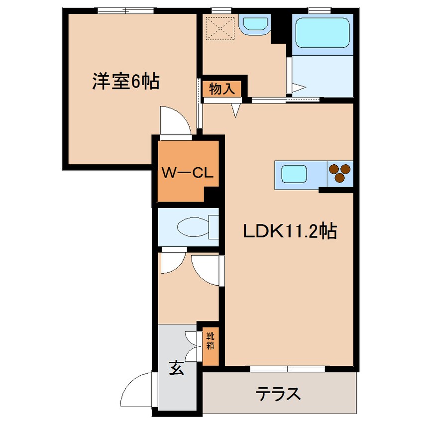 間取図 近鉄橿原線/近鉄郡山駅 徒歩16分 1階 築12年