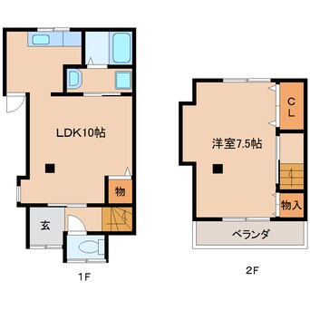 間取図 大和路線・関西本線/郡山駅 徒歩4分 1階 築57年