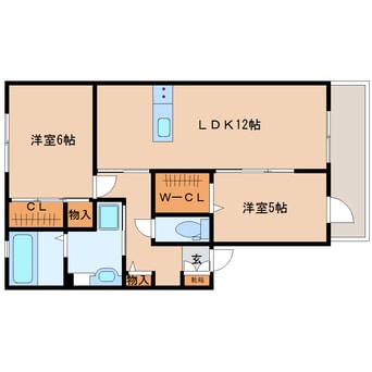 間取図 大和路線・関西本線/郡山駅 徒歩9分 2階 築9年