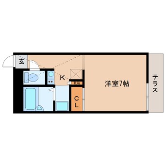 間取図 大和路線・関西本線/大和小泉駅 徒歩4分 1階 築25年