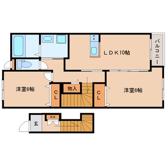 間取図 近鉄橿原線/筒井駅 徒歩4分 2階 築7年