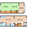 近鉄橿原線/近鉄郡山駅 徒歩6分 1-2階 築43年 4DKの間取り