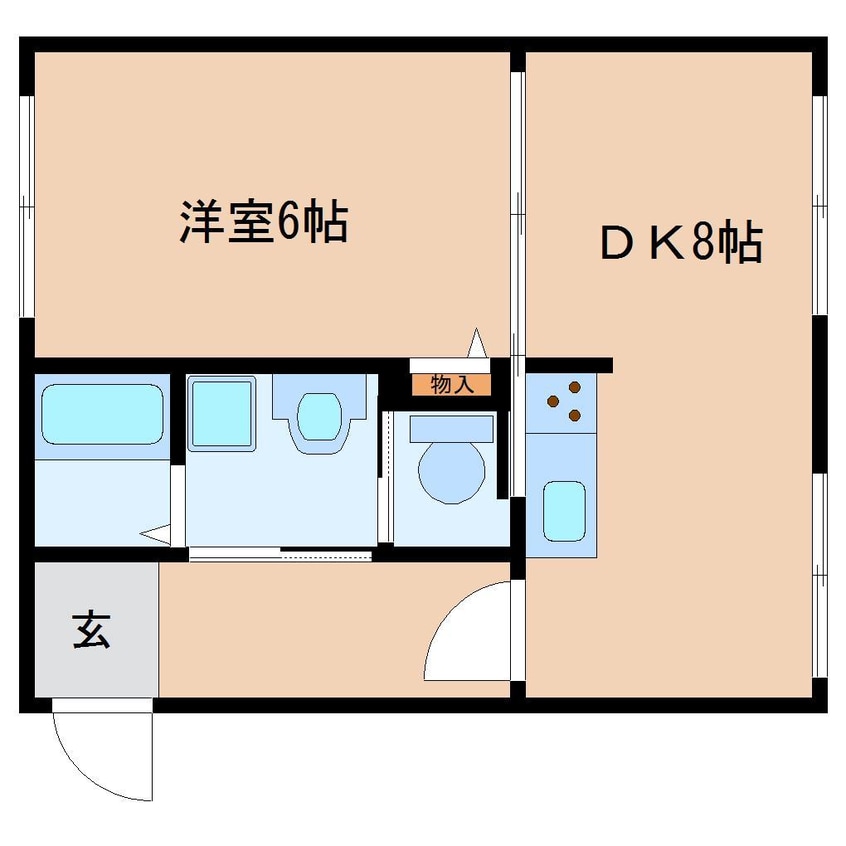 間取図 近鉄橿原線/近鉄郡山駅 徒歩7分 3階 築38年