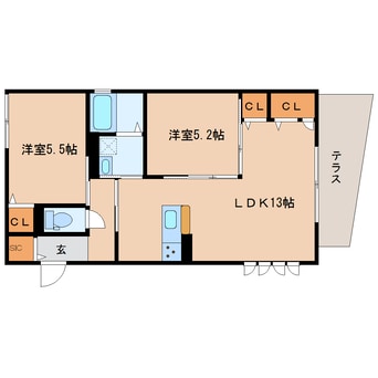 間取図 大和路線・関西本線/郡山駅 徒歩8分 1階 築7年