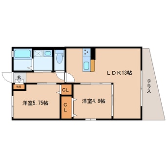 間取図 大和路線・関西本線/郡山駅 徒歩8分 1階 築7年