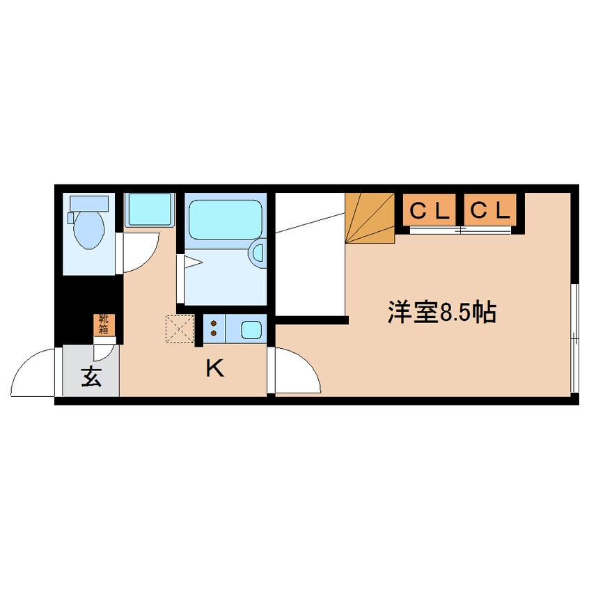 間取図 大和路線・関西本線/大和小泉駅 バス13分新町下車:停歩5分 2階 築22年