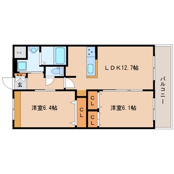 間取図 大和路線・関西本線/大和小泉駅 徒歩9分 2階 築4年