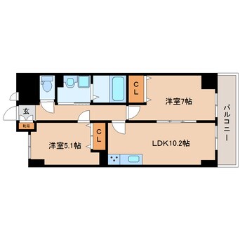 間取図 近鉄橿原線/九条駅 徒歩5分 3階 築2年