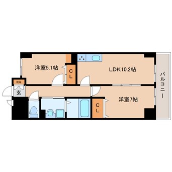 間取図 近鉄橿原線/九条駅 徒歩5分 3階 築4年