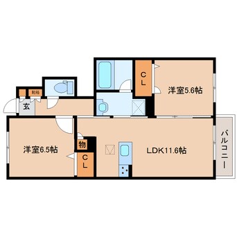 間取図 近鉄橿原線/平端駅 徒歩6分 1階 築2年