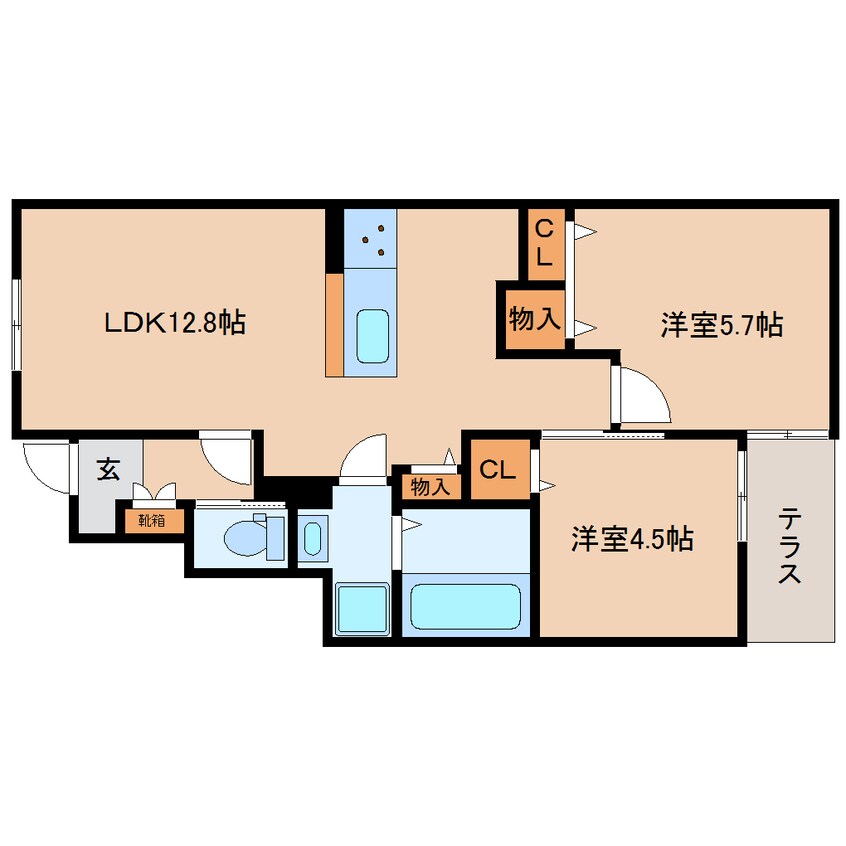 間取図 大和路線・関西本線/大和小泉駅 徒歩5分 1階 築2年