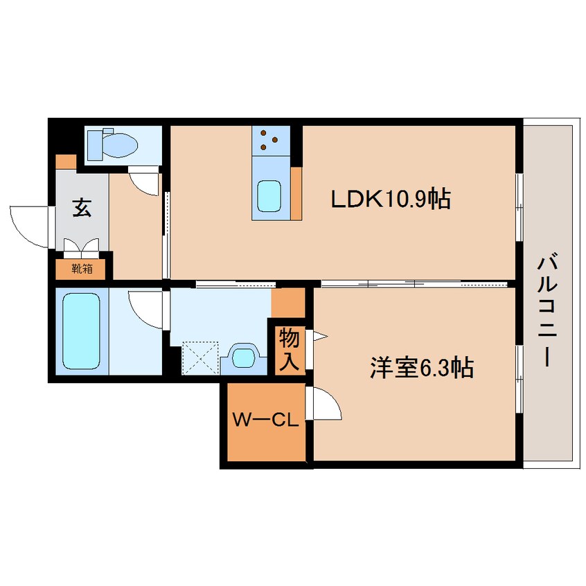 間取図 近鉄橿原線/近鉄郡山駅 徒歩5分 2階 築3年