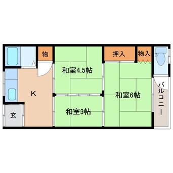 間取図 近鉄橿原線/平端駅 徒歩2分 2階 築50年