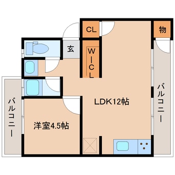 間取図 近鉄橿原線/筒井駅 徒歩7分 3階 築56年