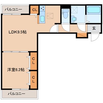 間取図 近鉄橿原線/九条駅 徒歩1分 1階 1年未満