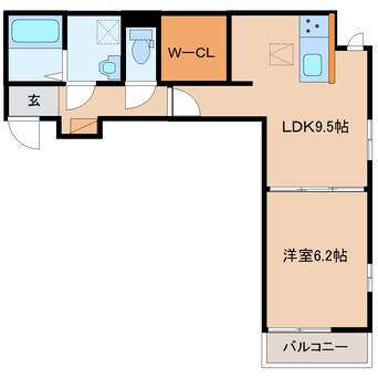 間取図 近鉄橿原線/九条駅 徒歩1分 1階 1年未満