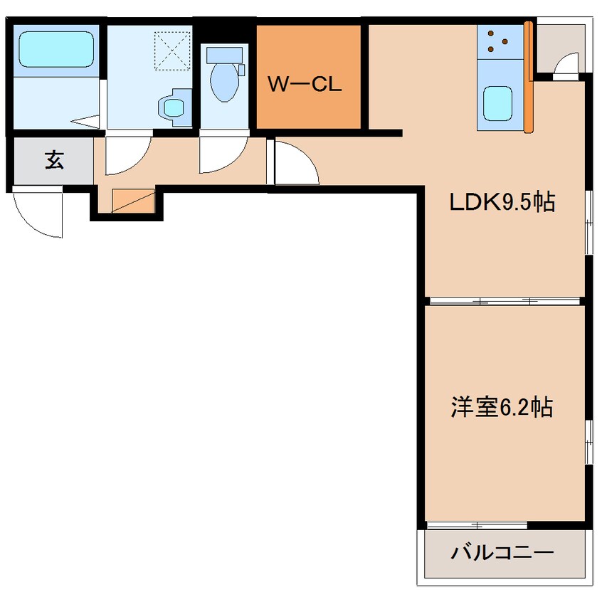 間取図 近鉄橿原線/九条駅 徒歩1分 2階 1年未満