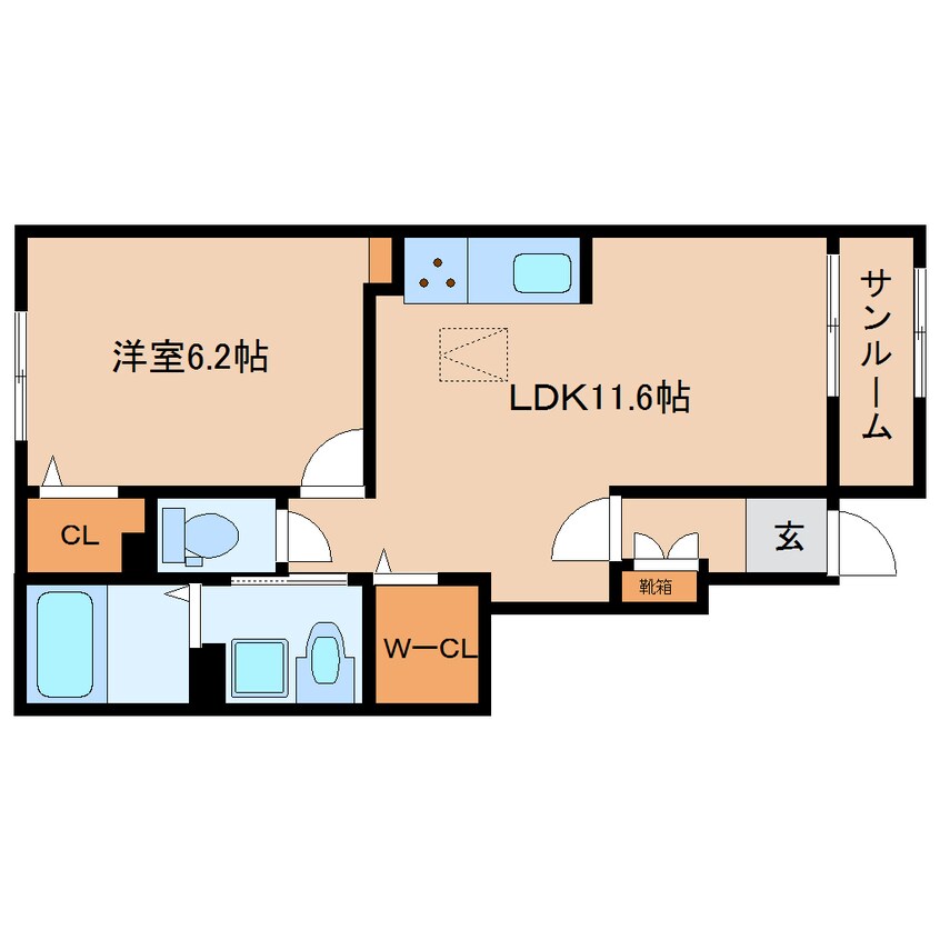 間取図 大和路線・関西本線/大和小泉駅 徒歩17分 1階 1年未満