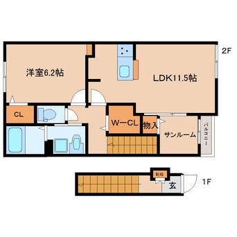 間取図 大和路線・関西本線/大和小泉駅 徒歩17分 1階 1年未満