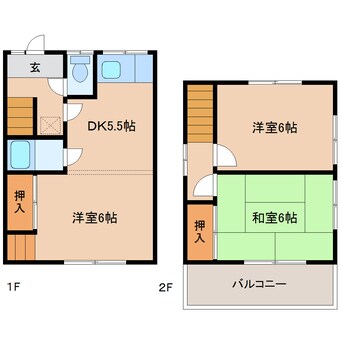 間取図 近鉄橿原線/平端駅 徒歩9分 1階 築49年