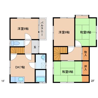 間取図 近鉄橿原線/九条駅 徒歩21分 1階 築35年