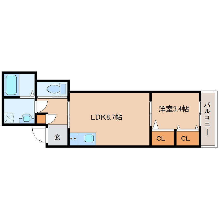 間取図 大和路線・関西本線/大和小泉駅 徒歩9分 2階 1年未満