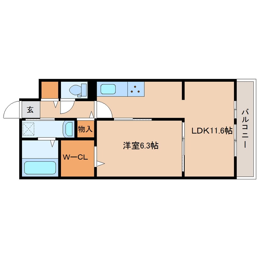 間取図 近鉄橿原線/平端駅 徒歩10分 2階 1年未満
