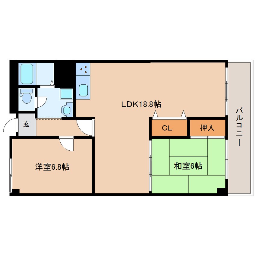 間取図 近鉄難波線・奈良線/大和西大寺駅 徒歩5分 4階 築45年