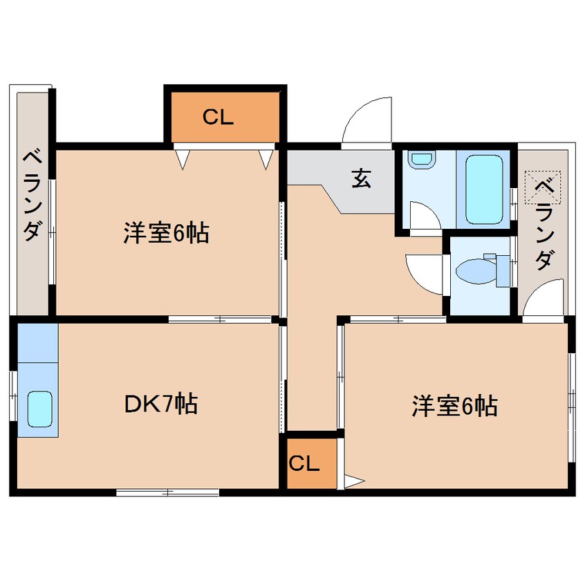 間取図 近鉄難波線・奈良線/大和西大寺駅 徒歩4分 5階 築45年