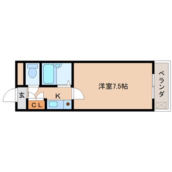 間取図 近鉄京都線/平城駅 徒歩6分 2階 築26年