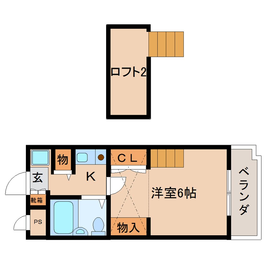 間取図 近鉄難波線・奈良線/大和西大寺駅 徒歩5分 3階 築32年