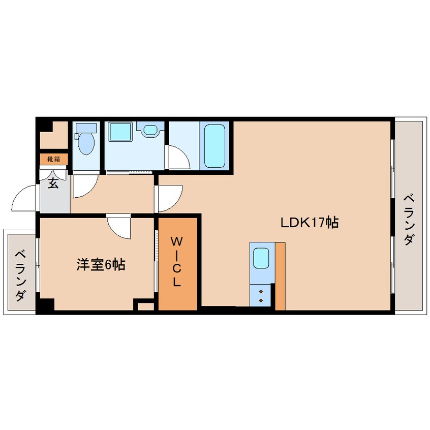 間取図 近鉄難波線・奈良線/大和西大寺駅 徒歩16分 2階 築27年