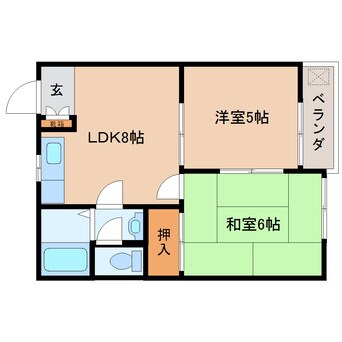 間取図 近鉄橿原線/西ノ京駅 徒歩14分 1階 築32年