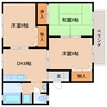近鉄京都線/高の原駅 徒歩18分 2階 築32年 3DKの間取り