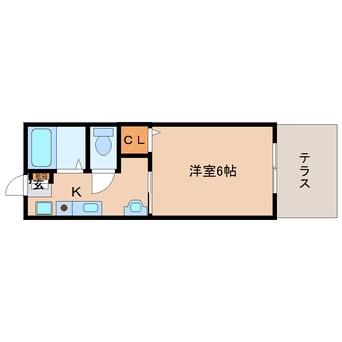 間取図 近鉄京都線/高の原駅 徒歩9分 1階 築25年